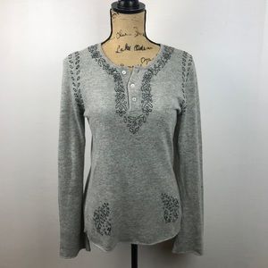 Acrobat Cashmere Blend Embroidered Sweater Gray